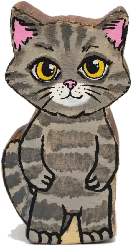 Деревянная фигурка кота